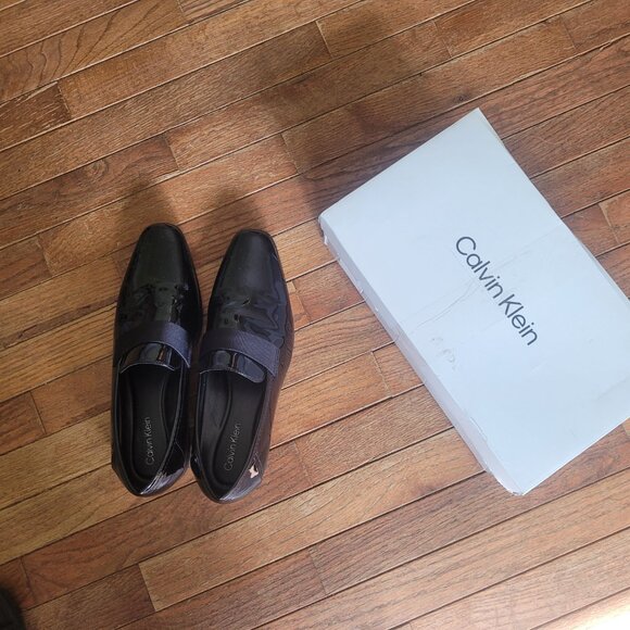 NIB Calvin Klein Black Patent Leather Bernard Loafer, sz 9 - Picture 3 of 9